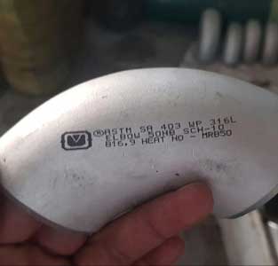 Stainless Steel 316L Pipe Fittings Testing